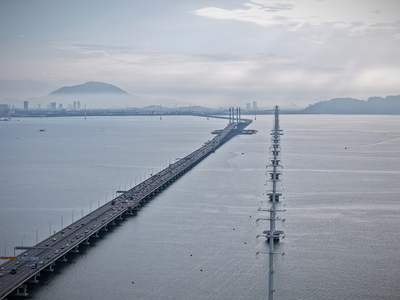 Penang Bridge identifying the Penang service area